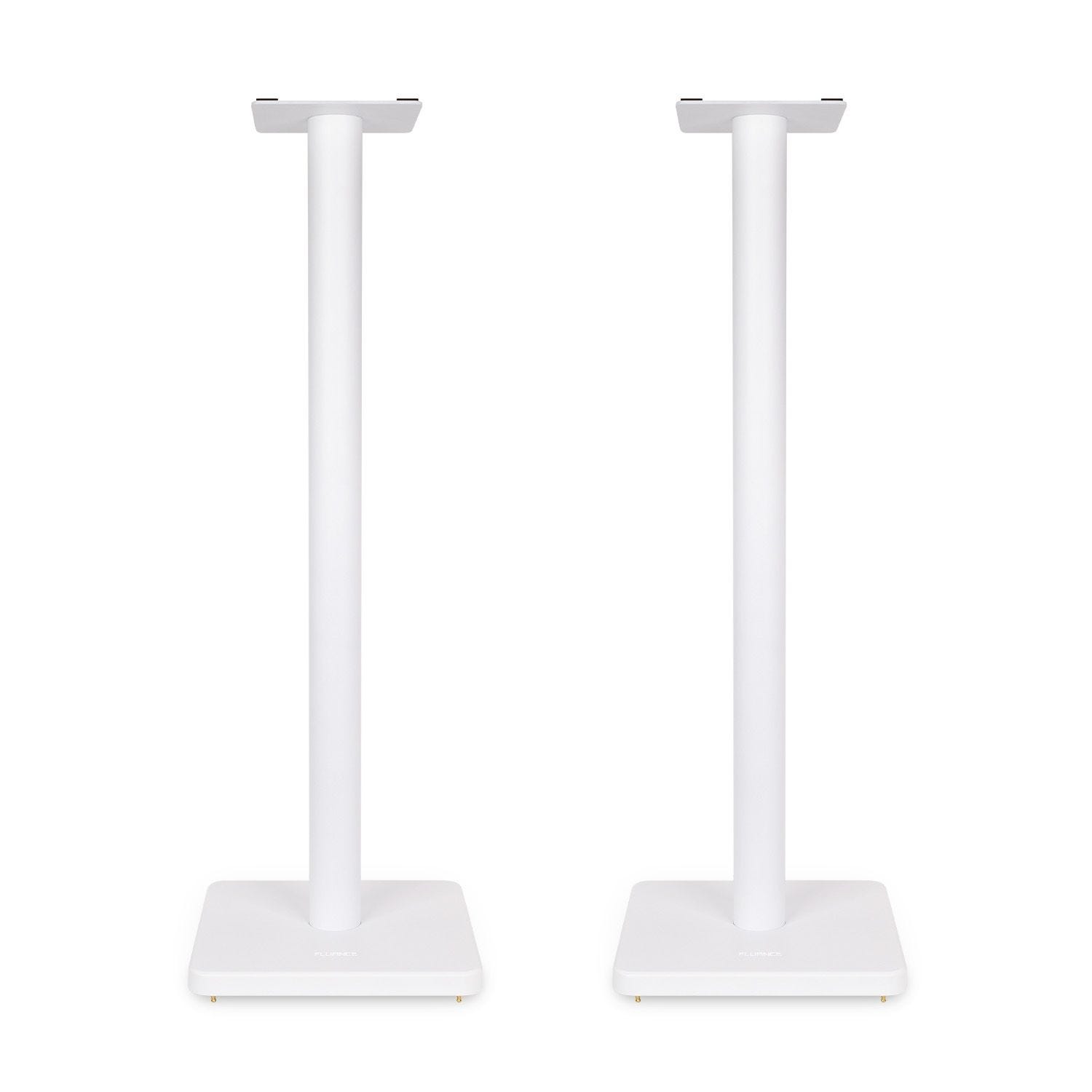 Floor Speaker Stands for Surround Sound and Bookshelf Speakers (Square Base) - White image
