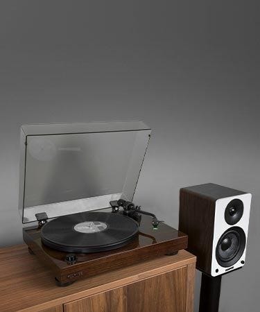 RT81 Elite High Fidelity Vinyl Turntable with Ai41 Powered 5” Stereo Bookshelf Speakers
