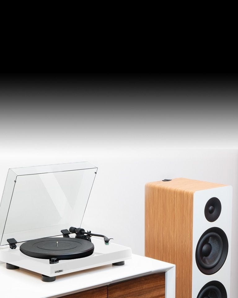 RT81 Elite High Fidelity Vinyl Turntable with Ai81 Elite Powered 2-Way Floorstanding Tower Speakers