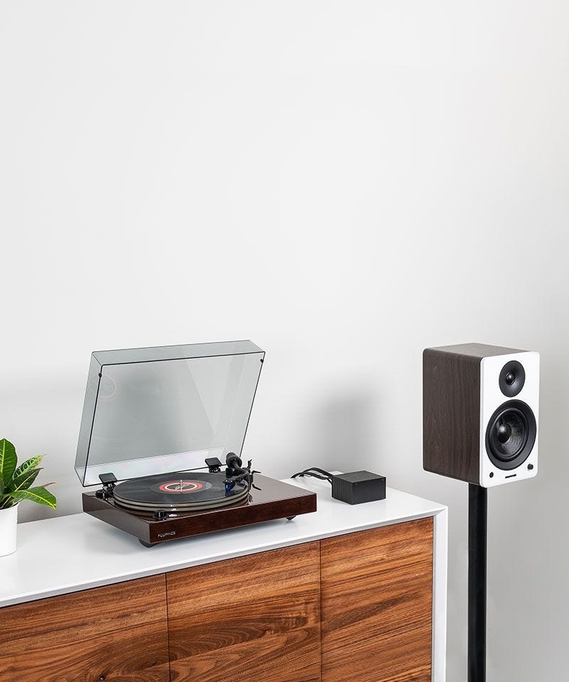 Reference RT85 High Fidelity Vinyl Turntable with PA10 Phono Preamp and Ai60 6.5” Powered Bookshelf Speakers