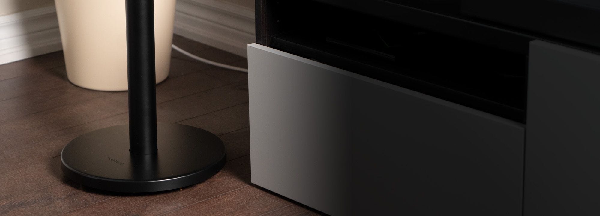 Floor Speaker Stands for Surround Sound and Bookshelf Speakers (Round Base)