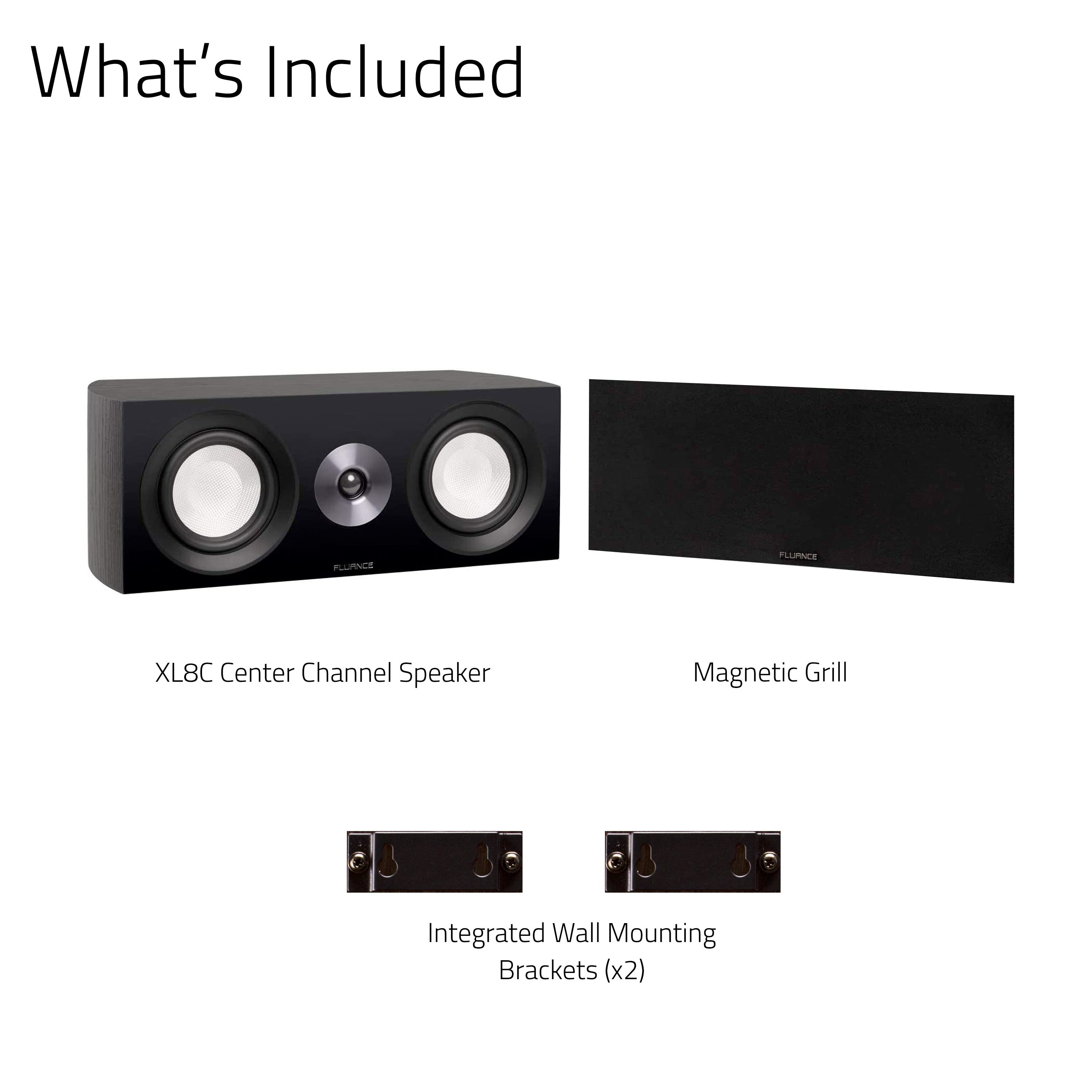 Fluance XL8C High Performance 2 Way Center Channel Speaker Fluance